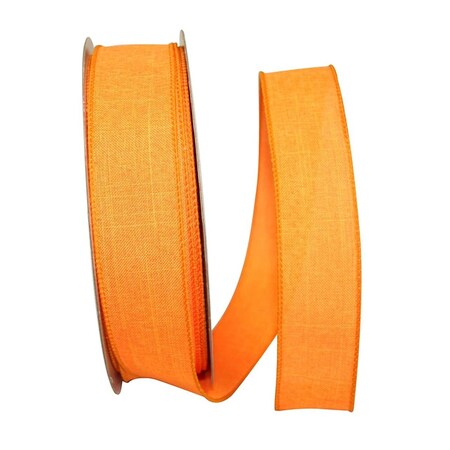 Reliant Ribbon Everyday Linen Value Wired Edge Ribbon Orange 1.5 in. x 50 yards 92573W-058-09K